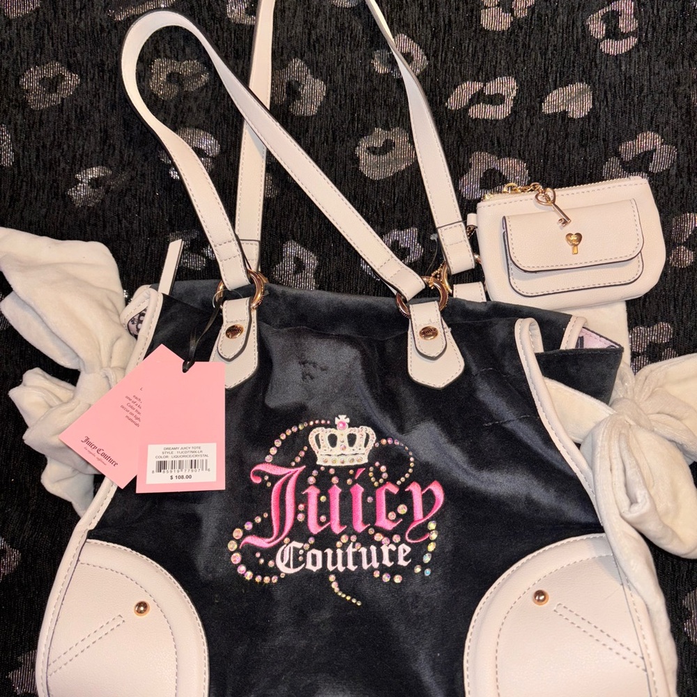 Juicy Couture Black and White Tote Bag